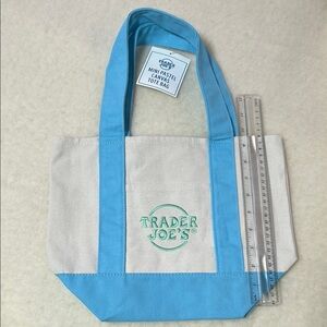 Trader Joe's Blue and Cream Tote Bag